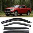 Tape-on Window Visors Rain Guards Deflectors for 2019-2026 Ram 1500 CrewCab