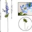 4Pcs Blue Flowers Artificial for Decoration,33'' Artificial Delphinium Flowers Long Stem Silk Flowers for Home Decor Indoor Weddings Party Centerpieces