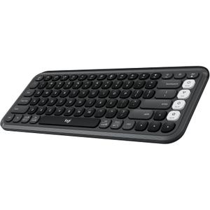 Logitech POP ICON Keys Wireless Bluetooth Keyboard, Comfortable Typing, Programmable Keys, Easy-Switch Between up to 3 Devices, for Laptop, Tablet, PC  Graphite and White