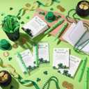 Eaasty 25 Sets St. Patrick's Day Gifts Four Leaf Clover Ballpoint Pens Irish Blessing Notebooks Saint Patricks Day Green Party Favors for Coworkers Staff Teacher Team Office Supplies