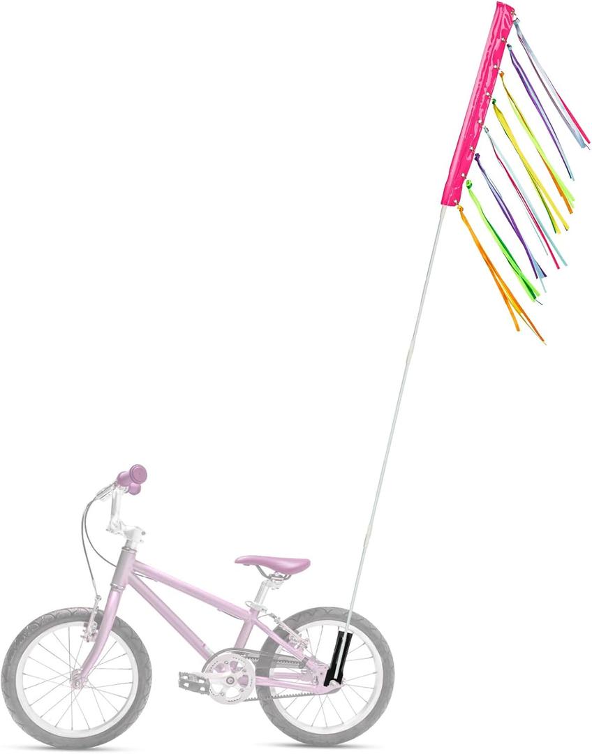 6 ft Bike Flag with Pole for Safety Pink Go Kart Flag for Mobility Scooter Kayak Waterproof Reflective
