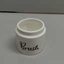 ONTUBE Ceramic Dish Brush Holder, Farmhouse Scrub Brush Holder Dishwashing Brush Stand, Soap Dispensing Kitchen Brushes Holder (White)