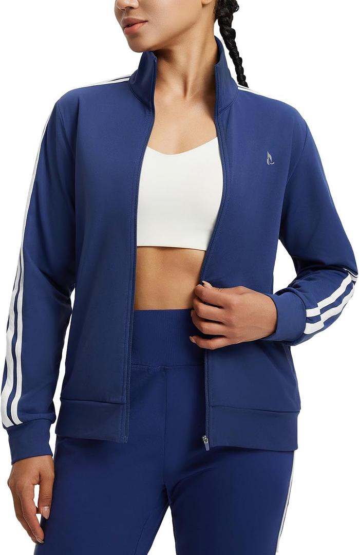 baleaf Women's Fleece Running Jackets Full Zip Warm Sweatshirts Jackets Winter Cold Weather Workout Athletic Sports Leisure Small