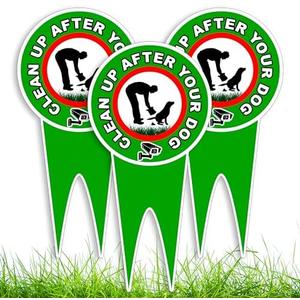 6 PC Clean Up After Your Dog Signs, 12x6 DS Dibond No Pooping Dog Signs for Yard