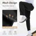 3 Pack Mens Sweatpants with Pockets - Mesh Open Bottom Athletic Joggers for Men Loose Fit Gym Workout Running Casual Pants (L)