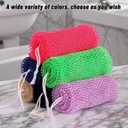 3 x African Net Sponge Authentic with Knots, 2 Pieces Exfoliating Body Scrubber for All Skin Types, Real African Exfoliating Bath Sponge Wash Cloths, Shower Accessories for Women Men (Blue & Green)