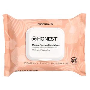 Honest Beauty Fragrance Free Cleansing Makeup Remover Facial Wipes | Plant Based, Hypoallergenic, Gentle for Sensitive Skin | 2 x 30 Count