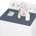 CSKY 1Pc Washer and Dryer Covers for the Top, 25.5''17.5'' Fabric Laundry Countertop Mat, Anti-Crease Rolled Packaging, Non-Slip Rubber Base, Washer Dryer Topper for Top Load Machine (Slate Gray)