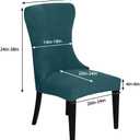 Wingback Chair Covers, Velvet Stretch Tufted Wingback Chair Cover Slipcover, Reusable Protector Arm Dining Chairfor Dining Room Banquet Home Decor, Machine Washable (White, Set of 2)