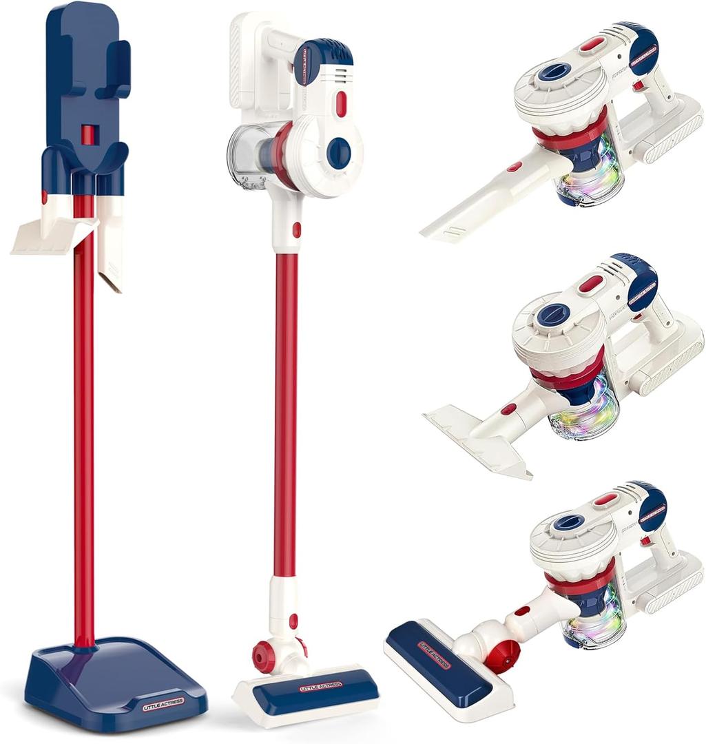 Kids Vacuum That Really Works - Realistic 3-in-1 Vacuum Cleaner Toy for Toddler Cordless Home Cleaning Toy, Housekeeping Keeping for Children Age 3 4 5 6 Years Old Present for Boy Girl Birthday, A-VACUUM CLEANER