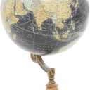 Deco 79 Marble Globe with Marble Base, 7" x 7" x 11", Black