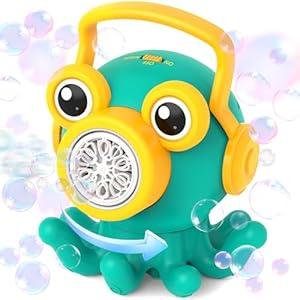 BONITOTO Octopus Bubble Machine for Kids, Automatic Bubble Maker with LED Lights, Rotating Bubble Blower for Outdoor, Bath Time & Party Play, Ages 3–7,Was used