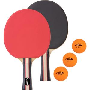 STIGA Performance 2 or 4 Player Table Tennis Set  USATT Approved Rackets and 3-Star Balls  5-Ply Blade & Flared Handle  Perfect for Skill Development
