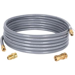GGC propane hose, 10 Feet 1/2 inch ID Natural Gas Hose, Quick Connect Fittings Assembly for Low Pressure Appliance -3/8 Female to 1/2 Male Adapter for Outdoor NG/Propane Appliance - CSA Certified