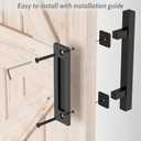 SKYSEN 2 Pack 12" Barn Door Handles, Sliding Barn Door Pull Handle, No Gap Flat Plate Design- Heavy Duty- Square- Easy to Install- Matt Black (685-2)