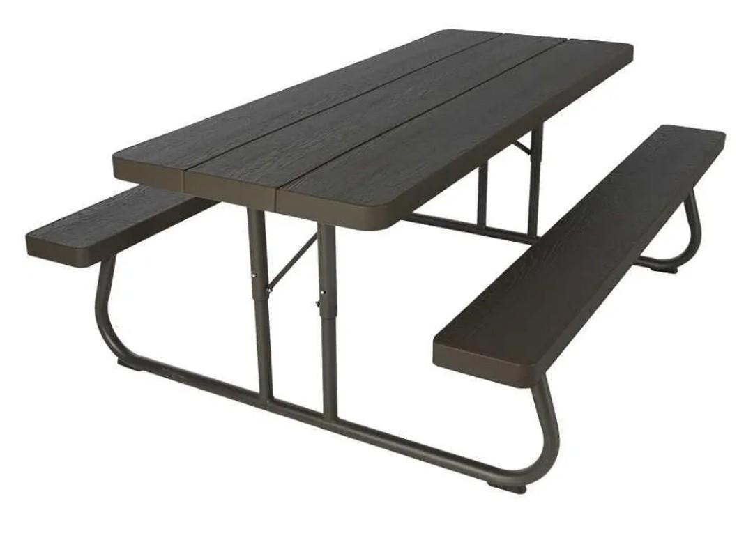 Lifetime 60105 Wood Grain Picnic Table and Benches, 6 Feet