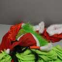 Adrinfly 7pcs Christmas Big Monster Santa Suit for Adult Green Deluxe Santa Costume With Mask XL