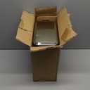 MDesign Metal Freestanding Slim Toilet Bowl Brush and Holder + Rectangle Narrow 5 Liter / 1.3 Gallon Step Pedal Trash Can Wastebasket for Bathroom Small, Compact Design Set of 2 Soft Brass