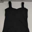SUUKSESS Women Cotton Ribbed Built in Bra Tank Tops Summer Casual Basic Top (M, Black)