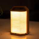 Portable Bamboo Lamp - Foldable Japanese Lantern with USB Charging, Waterproof Tear-Resistant Fiber Paper Shade, Accordion Travel Light for Home Decor Camping Gift