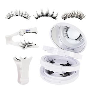 Mayhug Magnetic Eyelashes 3 Pairs Reusable Magnetic Eyelashes with Applicator No Glue Needed Eyelashes Natural-Looking Eyelashes, Eyelash Curler Set, Easy to Wear and Remove (3 Pairs-Kit 1)