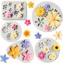 JOERSH 5PCS Silicone Flower Molds, Non-Stick Daisy Sunflower Fondant Chocolate Molds for Dessert Cake Decorating, Cupcake Topper, Cake Pop, Candy