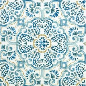 FloorPops FP2477 Fontaine Peel & Stick Floor Tiles, Blue (12"L x 12"W x 0.06"T)