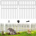 39.5ft(L) X 13 in (H) Animal Barrier Fence, 28 Panels No Dig Fence for Dogs, 1.52IN Gap Anti Digging Dog Barrier, Rustproof Metal Garden Edging Border Defense for Outdoor, Yard, Lawn, White