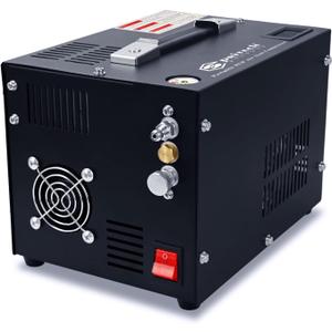 PCP Air Compressor,Built-in Power Converter,Portable 4500Psi/30Mpa,Water/Oil-Free,PCP Rifle/Pistol and Paintball Tank Air Pump, Powered by 12V Car DC or Home 110V AC with Oil-Moisture Filter