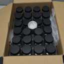 Glass Spice Jars with Label and Black Aluminium Lids (24 x 4oz) Spice Containers with 240 Labels, Shaker Inserts, Steel Funnel, Empty Square Seasoning Organizer (Black Aluminium Lid)