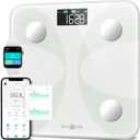 Runstar Smart Scale for Body Weight and Fat Percentage, High Accuracy Digital Bathroom Scale FSA or HSA Eligible with LCD Display for BMI 13 Body Composition Analyzer Sync with Fitness App - White