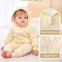 Unnivoll Baby Winter Clothes Cotton Baby Snowsuit for Boys Girls Long Sleeve Onesie Hooded Romper Newborn Jumpsuit Outfits (6-12 Months, Apricot)
