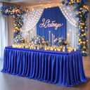 Wish Care 9ft Long Royal Blue Table Skirt for Rectangle Tables Decorations - Wrinkle Resistant Polyester Pleated Table Skirting Desk Skirts for Office Baby Shower Birthday Party Wedding Banquet