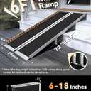 FACHNUO 6 Feet Portable Wheelchair Ramp with Support Legs, Non-Skid Aluminum Handicap Ramps, Folding Threshold Wheelchair Ramp for Home Steps, Stairs, Entry, Threshold, Doorways, 800LBS Capacity