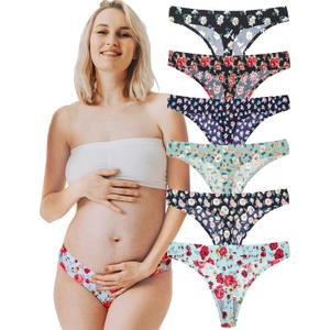 KUKU PANDA No Show Thongs for Women Ladies Comfortable Maternity Panties Seamless Underwear Set Athletic Workout Variety Pack (XS)