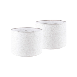 Oatmeal linen Textured Lamp Shades Set of 2 Large Drum Lamp Shade 16``Top x 16``Bottom x 12``High(Spider) Farmhouse Lampshade for Table Lamp & Bedside Lamp - Replacement Lampshade