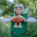 HANDLANDY Youth Football Gloves, Kids Sticky Receiver Gloves,Super Grip Football Glove Best Gift for Boys,Girls (White and Gold)