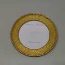 Cuspin Vintage Gold Picture Frame 6x6 Round Frame, Rattan Textured Hand-Crafted Resin Photo Frame with Glass Front, 6 inch Circle Frame for Tabletop Display & Wall Hanging, Retro Design Home Decor