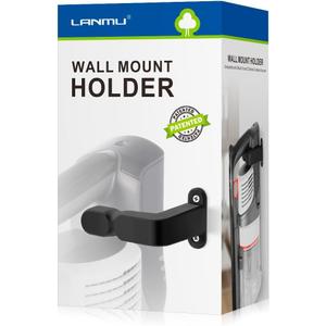 LANMU Wall Mount Holder Compatible with Shark IX141 IX141AMZ IZ377H IZ376H IZ387H IZ462H IZ163H IZ363HT IZ682H Pet Cordless Stick Vacuum, Handheld Vac CH951 and V10 V11 V12 V15 Vacuum Cleaner (Black)