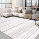 Nakagishi 6x9 Area Rugs Living Room: Washable Boho Large Neutral Soft Farmhouse Rug Stain Resistant Modern Indoor Floor Non-Slip Carpet for Bedroom Nursery Kids Playroom Office Dining Room Dorm- Gray