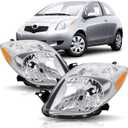 Headlights Assembly Pair compatible with 2007 2008 Toyota Yaris Hatchback
Not fit Sedan, Driver Passenger Side, Halogen Headlamp Head Light, OE Style