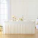 Besutolife 4ft x 30in Ivory Rectangle Tablecloth - Spandex, Wrinkle-Resistant, Elastic, Elegant, Perfect for Banquets, Parties, Wedding, Thanksgiving (48" x 24" (Rectangular))