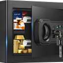 0.8 Cubic Small Safes for Home Use, Digital Security Home Safe Box with Programmable Keypad, Removable Shelf and Spare Keys, Anti-Theft Money Safe Steel Lock Box for Document Medicine Valuables