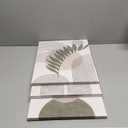 Sage Green Boho Wall Art Set of 3, Minimalist Framed Wall Art Geometric Line Leaf Sun Moon Beige Green Canvas Artwork Paintings, Abstract Botanical Boho Room Decor, Office, 12"x16"