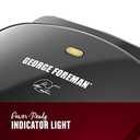 George Foreman 2-Serving Classic Plate Electric Indoor Grill and Panini Press, Black, Small Compact Size, GR10B