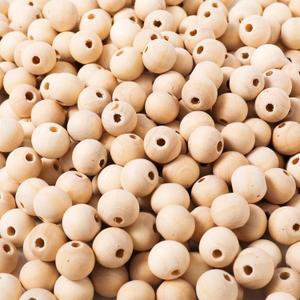300pcs 10MM Wood Beads Natural Unfinished Round Wooden Loose Beads Wood Spacer Beads for Craft Making Decorations and DIY Crafts(10MM)
