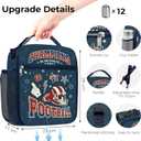 Clastyle Hero Insulated Kids Lunch Bag Large Thermal Cooler Bag for Boy Picnic School Lunch Box Tote,Blue Rugby