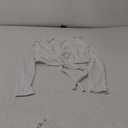 Women Tie Front Shrug Long Sleeve Bolero Cardigan Lightweight Casual Tops, M, White