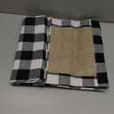 Senneny Set of 6 Christmas Placemats Buffalo Check Placemats Black White Plaid Reversible Burlap & Cotton Place mat for Christmas Holiday Table Home Decoration