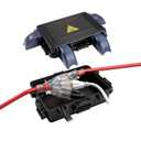 Small Outdoor Electrical Box (inner7.3 * 5.1 * 1.6) with Clear Waterproof Shield,Waterproof Extension Cord Cover,Weatherproof Connection Box with 4 Cable Entry for Plug,Connector (1 PCS,Black)